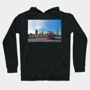 Red Bus Westminster Bridge Houses of Parliament Hoodie